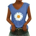 thumbnail image 1 of Camiseta sin mangas con cuello en V y estampado informal a la moda para mujer Pompotops  lopia998174, 1 of 5