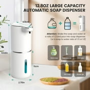 ALLJOY Automatic Soap Dispenser,Foaming Soap Dispenser Bathroom 12.8oz/380ML Rechargeable Wall Mount Touchless Foam Hand Soap Dispenser for Bathroom Kitchen