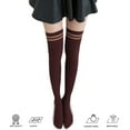 thumbnail image 4 of 5 Pairs Awesome Women Thigh High Cotton Boot Socks. Durable Knee High Socks, Perfect As Winter & Spring Socks Size 6-9 Coffee T1023-5p1c3, 4 of 4