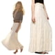 thumbnail image 2 of Gibobby faldas para mujer elegante Falda larga plisada de doble capa de encaje para mujer Falda de cintura elástica(Beige， XL), 2 of 5