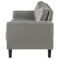 thumbnail image 5 of Ruth Upholstered Track Arm Faux Leather Sofa Grey, 5 of 5