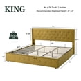 thumbnail image 6 of Amolife King Size Lift Up Storage Bed Frame With Upholstered Wingback Headboard, Hydraulic Support, No Box Spring Needed, 0live Yellow, 6 of 11