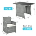thumbnail image 2 of Patiojoy 3PCS Patio Rattan Furniture Set Outdoor Wicker Table & Chair Set w/Cushions White, 2 of 6