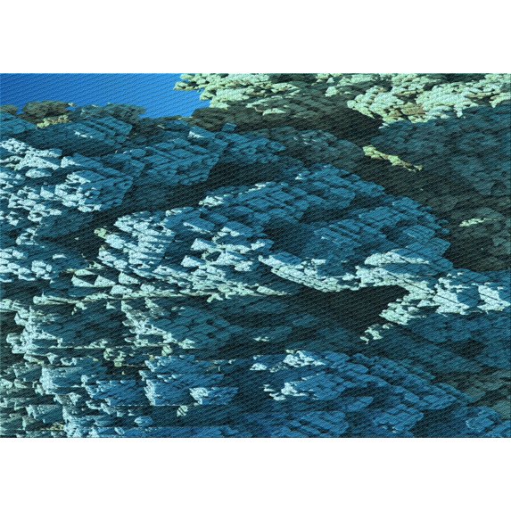 Ahgly Company Machine Washable Indoor Rectangle Transitional Blue Ivy Blue Area Rugs, 7' x 10'