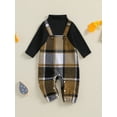 thumbnail image 2 of Suealasg Baby Boy Girl Overall Romper Long Sleeve Turtle Neck Button Up Plaid Overalls One-Piece Jumpsuit Clothes, 2 of 7