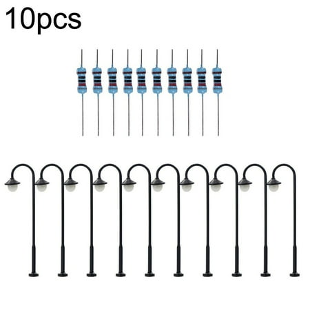 

10Pcs Model Railway Led 1:160 Lamps N Scale 4.5Cm Round Head Street Lights