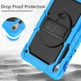 thumbnail image 5 of Dteck for Samsung Galaxy Tab S9 Case 11 Inch 2023 (SM-X710/X716B/X718U), Heavy Duty Shockproof Screen Protector Hard Rugged Cover with Kickstand, Crossbody Shoulder Strap, S Pen Holder,Lightblue, 5 of 7