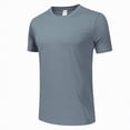thumbnail image 5 of TOWED22 Running Shirts Men Sport Tops Quick Dry Gym Wicking Athletic T Shirts Breathable Cool Workout Shirts Grey,3XL, 5 of 7