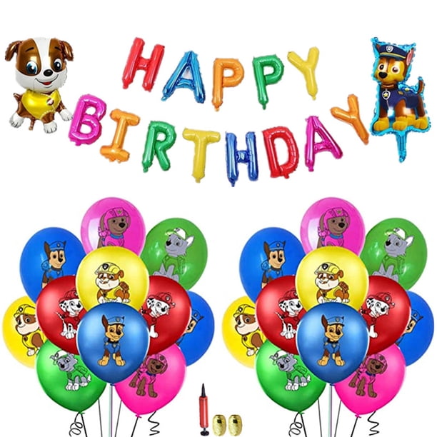 Kit de globos de cumpleaños, globos de látex Mylar para perros, 40 unidades