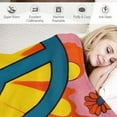 thumbnail image 3 of Leisuo Peace Sign Throw Blanket Soft Cozy 70s Hippie Style Flannel&nbsp;Blanket for Kids Women Adults Psychedelic Art Plush Blanket Rainbow and Sun Fuzzy Blanket for Sofa Bed Couch, 3 of 6