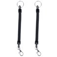 thumbnail image 1 of 2X Lobster Clasp Black Spring Stretchy Coil Cord Strap Keychain Key Chain Rope, 1 of 8