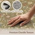 thumbnail image 6 of ODIKA 4'x6' Olive Blue Gaia Floral Elegance Washable Area Rug Intricate Botanical Motifs with Border Non-Slip, Chair-Friendly, Flatwoven for Home Office, Under Desk, 6 of 7