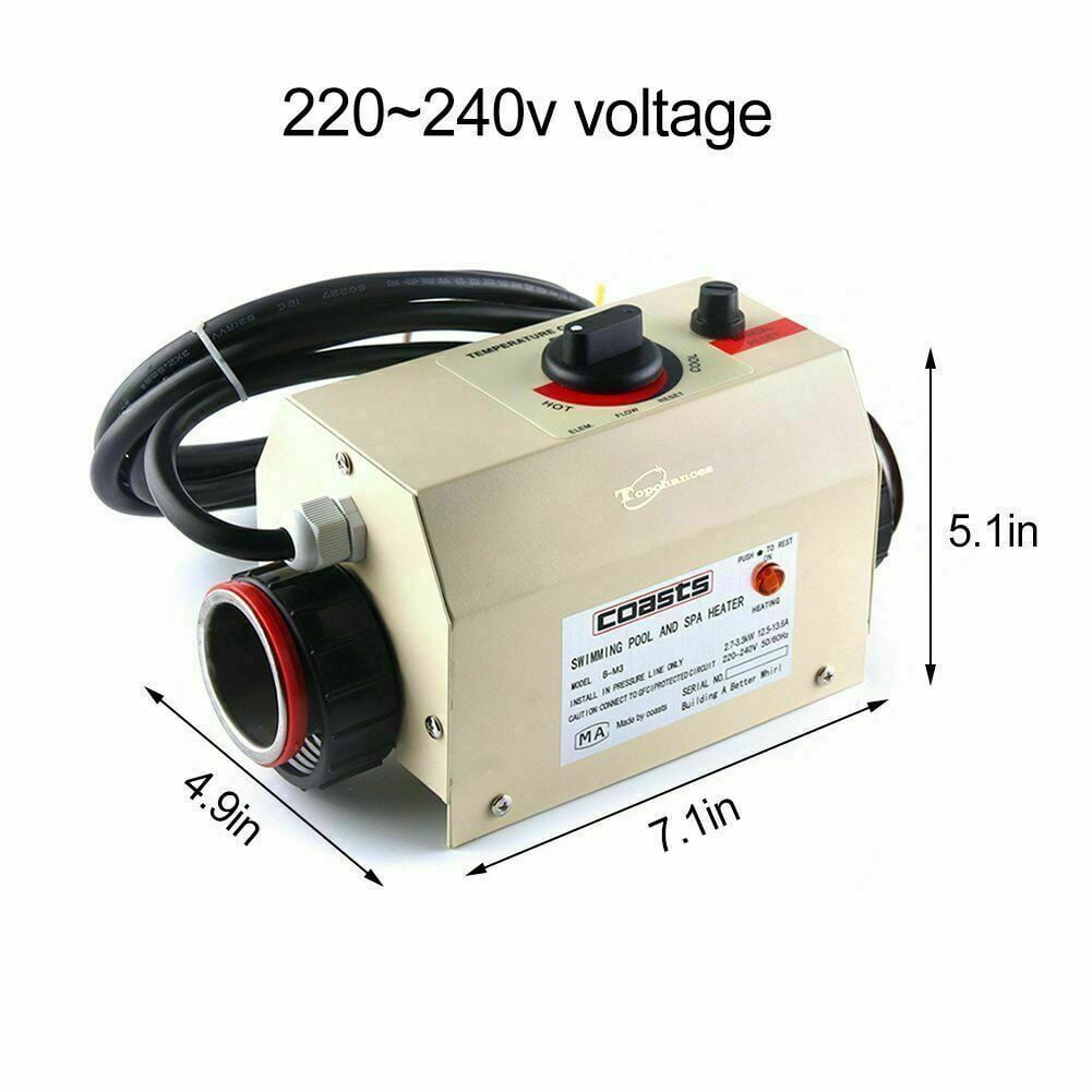 SHANNA 3KW 220V Electric Water Heater Swimming Pool Thermostat SPA Bath Heater Pump
