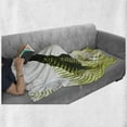 thumbnail image 6 of Africa Soft Flannel Fleece Blanket, Silhouette of Giraffe Ferns National Park Terrestrial Tall Animal Print, Cozy Plush for Indoor and Outdoor Use, 50" x 70", Pale Green Dark Green, by Ambesonne, 6 of 6
