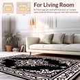 thumbnail image 2 of ODIKA 3'x5' Machine Washable Non-Slip Area Rug, Ornate Damask Scrolls Featuring Muted Multi Tone Palette High Traffic Rug with Pad, Black, 444398, 2 of 8