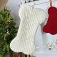 thumbnail image 5 of Large Dog Christmas Stocking, 16.14 Inch Bone Shaped Knit Pet Stocking for Hanging on Fireplace, Festive Xmas Holiday Decorations and Gift for Puppy, Cats and All Pets, Soft Polyester Fabric, 5 of 8