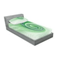 thumbnail image 2 of Ambesonne Green Fitted Sheet & Pillow Sham Set, Abstract Fractal Spirals, Twinxl, Green, 2 of 2
