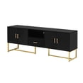 thumbnail image 3 of Black Tv Stand For Living Room, 70-inch Tvs, 1 Drawer, 2 Cabinets, Metal Legs, Cabinet, , , Stylish Room Piece, 3 of 6