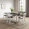 thumbnail image 6 of Orso Counter Height Narrow Dining Table-White-Brown Wood-84 Inch, 6 of 6
