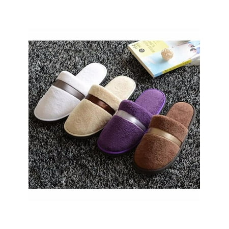 Winters Muse - New Women Men Plush Slippers Home Floor Indoor Sandal Mule Flip Flop Winter Warm