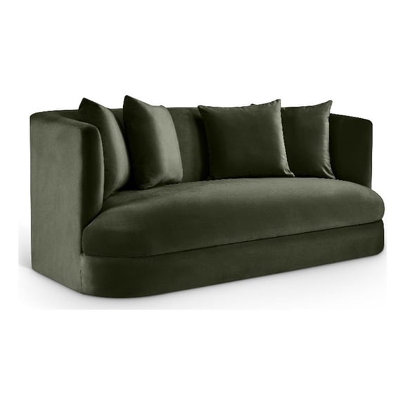 Meridian Furniture Alder Green Velvet Loveseat