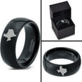 thumbnail image 4 of Tungsten Texas The Lone Star State Band Ring 8mm Men Women Comfort Fit Black Dome Polished, 4 of 4
