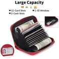 thumbnail image 3 of SENDEFN Leather Credit Card Holder Wallet for Women RFID Small Zipper Card Case with ID Window, 3 of 6