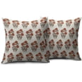thumbnail image 2 of Brown Orange Floral Block Print Pillow Covers 16x16 Set of 2 Fall Colored Flower Leaves Outdoor Decorative Throw Pillows Farmhouse Pillowcases Linen Cushion Case Decor for Home Sofa Couch Bed, 2 of 6