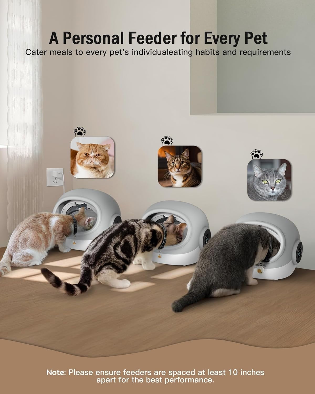 Automatic Cat Feeder, Microchip Pet Feeder, Auto Cat Feeder with Collar, Automatic Pet Feeder - Prevents Food Stealing, Perfect for Prescription Diets, Schedules Meals for Multiple Cats