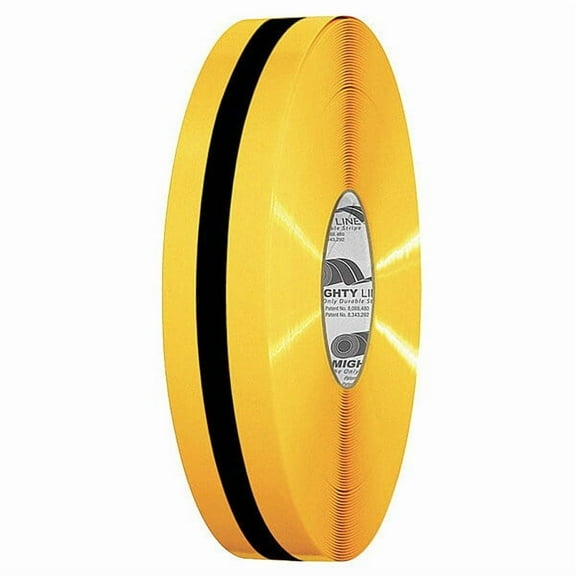 Mighty Line Floor Tape,Black/Yellow,2 inx100 ft,Roll 2RYBLKCTR