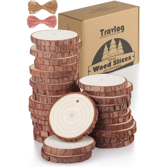 Natural Wood Slices 3.5-3.9 Inches Craft Wood Kit