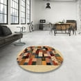 thumbnail image 4 of Ahgly Company Machine Washable Indoor Square Contemporary Dark Sienna Brown Area Rugs, 7' Square, 4 of 7