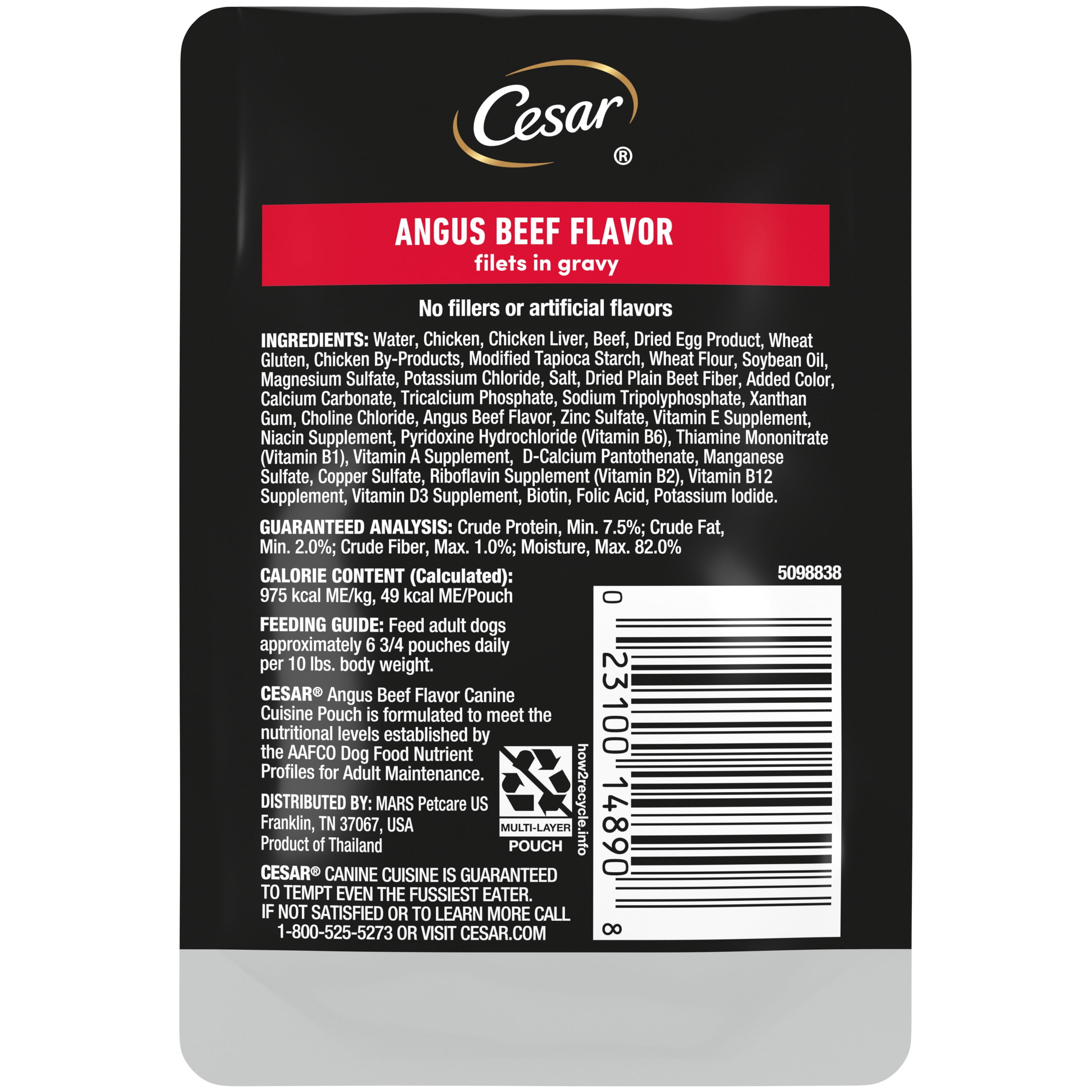 CESAR Wet Dog Pouch Angus Beef 1ct