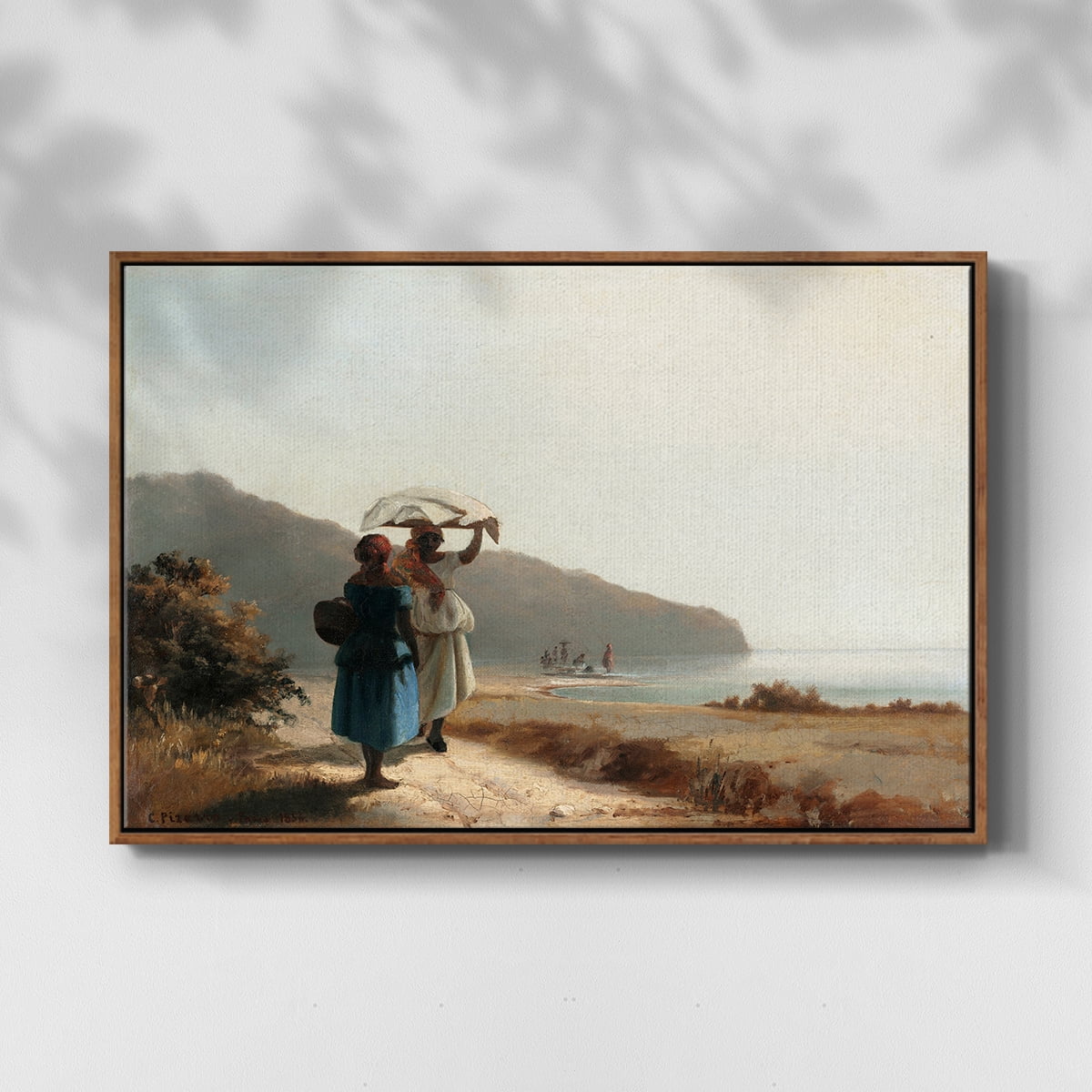 Vintage Landscape-CIX By Wexford Home Framed in Walnut Wood Gallery Wrapped Canvas 17 in. x 25 in.
