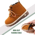 thumbnail image 3 of Baby Kids Boots - Boys Girls Rubber Sole PU Leather Shoes Hiking Ankle Boots Toddler/Little Kid, 3 of 7