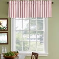 thumbnail image 3 of Red Striped Curtain Valances for Windows, Kitchen Valance Window Treatments Panel 2 Pack, Red White Stripes Farmhouse Rod Pocket Short Curtains for Bathroom Bedroom 42 x 12 Inch, 3 of 8
