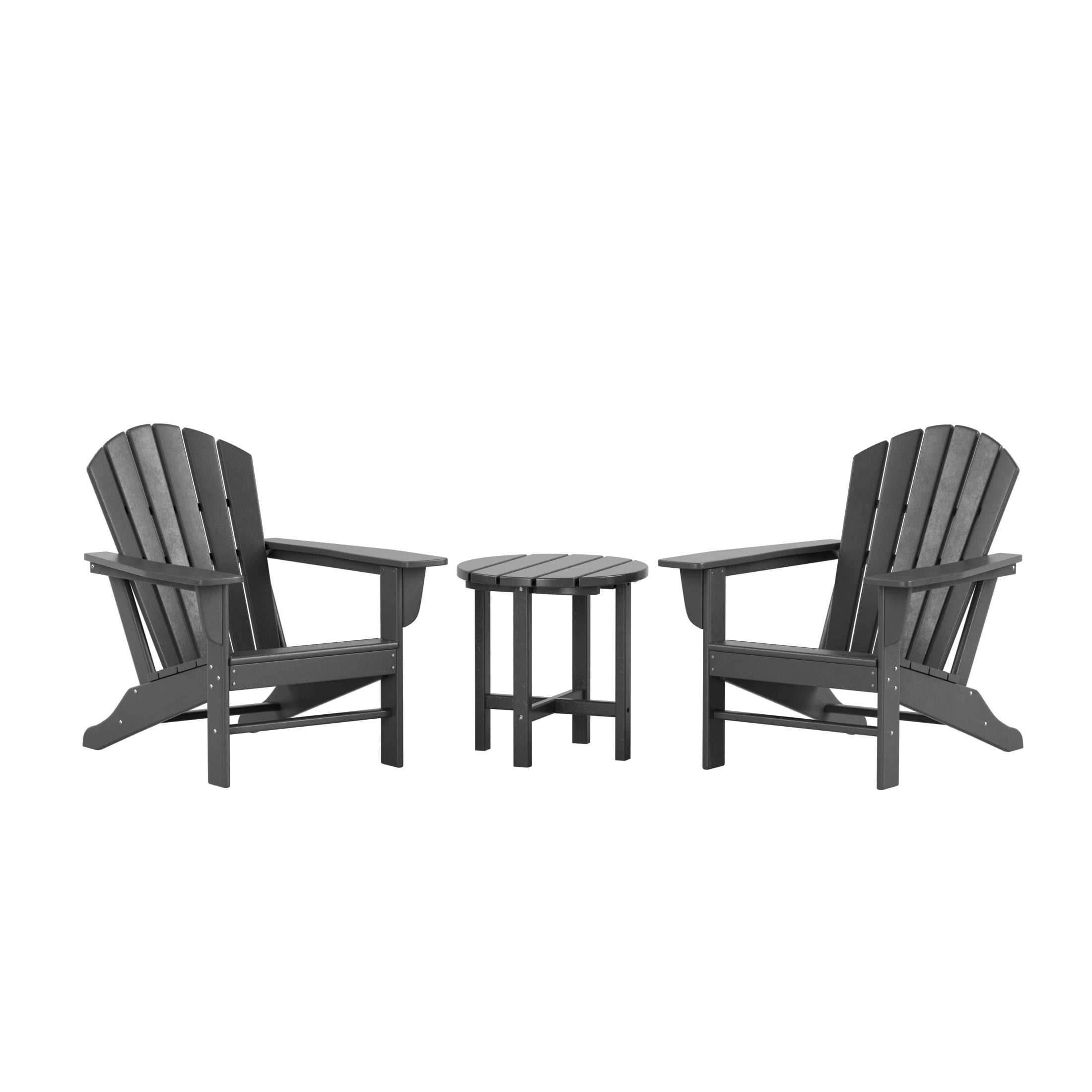 Westin Outdoor Weather Resistant HDPE Plastic Adirondack Chair - Gray (Set of 3)
