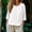 A1 White, variant on Women's Cotton Linen Button Down Shirt Pleated Dropped Shoulder Gauze Shirts Hot Weather Clothes for Women Crew Neck Tops Peasant Blouses Plain Blouse Boho Top Solid Color Top Elbow Sleeve
