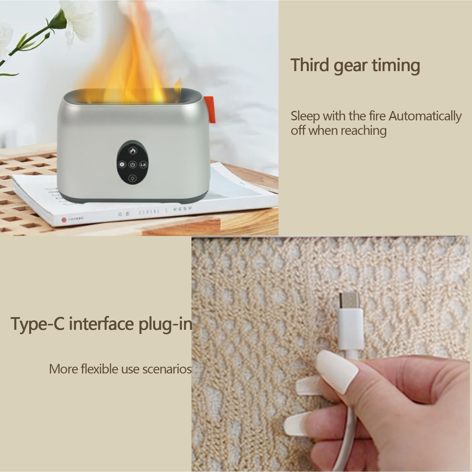 Gecau Aromatherapy Oil Diffuser Mist Aroma Humidifier Auto Shut Off Quiet For Home Office Bedroom Silver Decorative