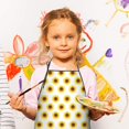 thumbnail image 2 of White Sunflower Pattern Kids Aprons for Girls and Boys,Adjustable Neck Strap Toddler Aprons for Kids Cooking Baking, 2 of 6