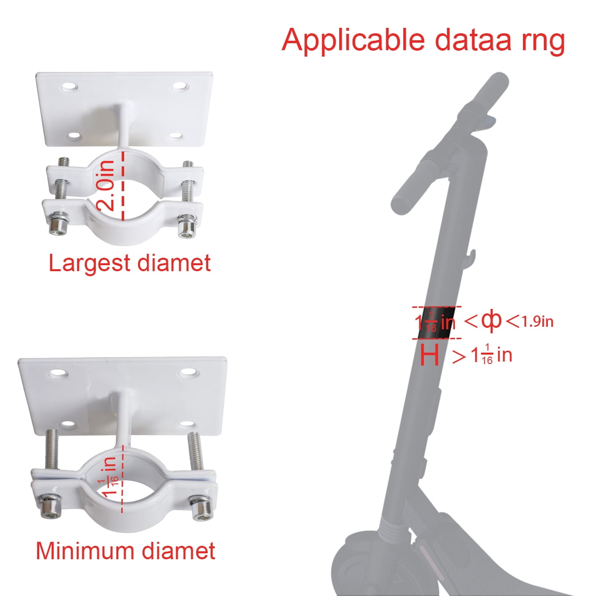White Metal Anti-Sag Front Bicycle Basket for Scooters
