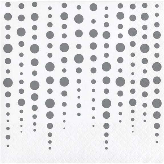 Creative Converting Sparkle And Shine Silver Paper Beverage Napkins, 16/Pkg