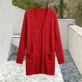 thumbnail image 3 of HAiming Girls Long Cardigan Long Sleeve Button down Comfy Casual Sweaters with Pockets Fall Winter Going out Coats, 3 of 5