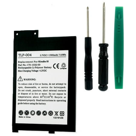 Battery For Tablet D00901 Tablet Battery TLP-004 Li-Pol Battery - Rechargable Ultra High Capacity (Li-Pol 3.7V 1900 mAh) - Replacement For S11GTSF01A Tablet Battery - Installation Tools Included ()