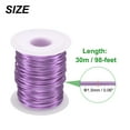 thumbnail image 2 of Uxcell Bonsai Wire Anodized Aluminum Training Wire Roll 1.5mm 98ft Light Purple, 2 of 7