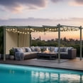 thumbnail image 2 of BPS 16' x 12' Outdoor Retractable Pergola with Canopy & 2 Roller Shades, Aluminum Patio Gazebo Shelter, Khaki, 2 of 12