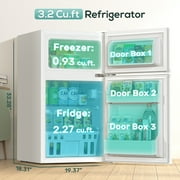 AUSEO 3.5 Cu.ft Adjustable Temperature Refrigerator, White, 50.82 lbs
