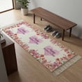 thumbnail image 5 of Area Rug with Tassels 2' x 5', Mother's Day Pink Red Floral Kitchen Runner Rug for Hallway Bedroom Throw Rugs, Spring Blossom Leaves Soft Door Mat for Bathroom Entrance Living Room, 5 of 9