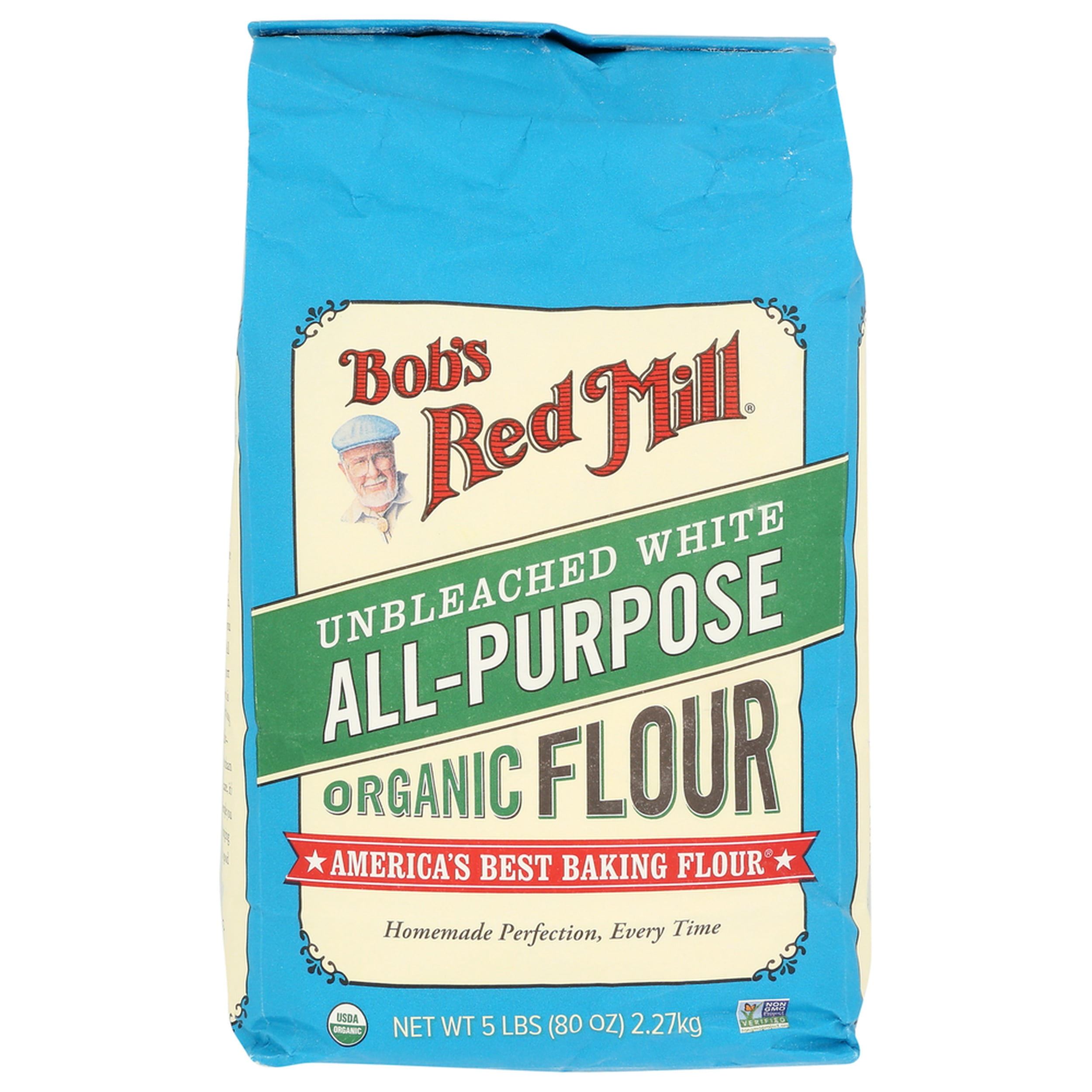 Bob's Red Mill Organic Unbleached White All-Purpose Flour, 5 lbs