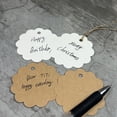 thumbnail image 3 of LxcshLjx 200Pcs Scalloped Gift Tags with String, 2.4" / 6cm Kraft Paper Hang Tags, Blank Personalized White Round Labels with Hole, Editable Wish Tag for DIY Craft, Gift Wrapping, Jute Twine String, 3 of 7